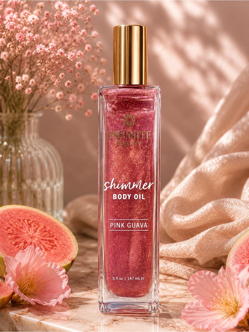 Infinite Beauty Pink Guava Shimmer Body Oil – 147 mL / 5 fl oz